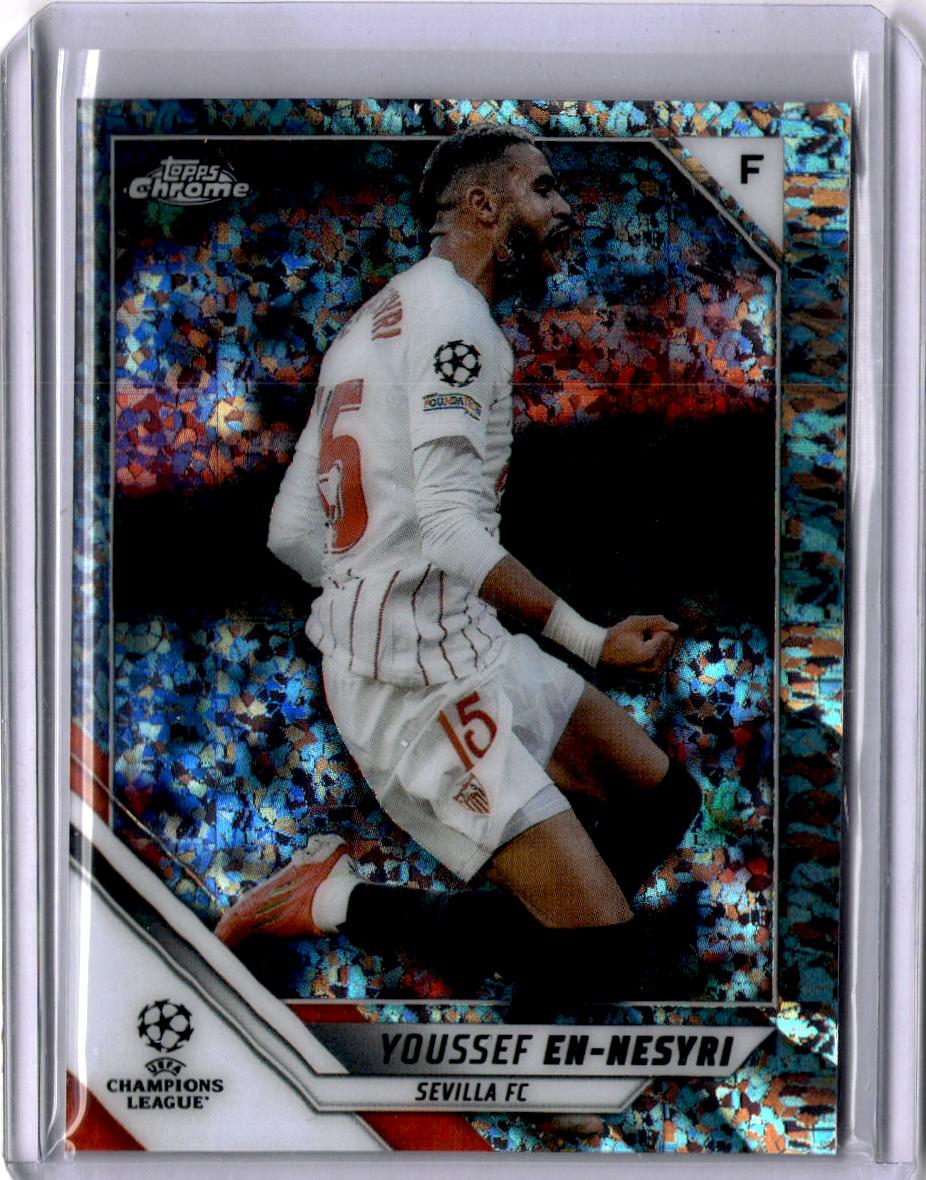 2021-22 Topps Chrome UEFA Champions League #153 Youssef En-Nesyri Silver Mini-Diamond Refractor #/275