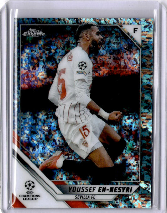 2021-22 Topps Chrome UEFA Champions League #153 Youssef En-Nesyri Silver Mini-Diamond Refractor #/275
