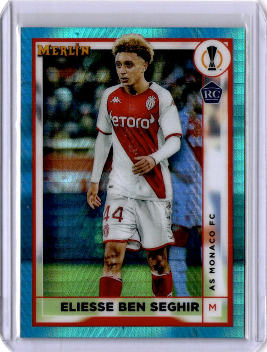 2022-23 Merlin Chrome UEFA Club Competitions #21 Eliesse Ben Seghir Aqua Prism Refractor