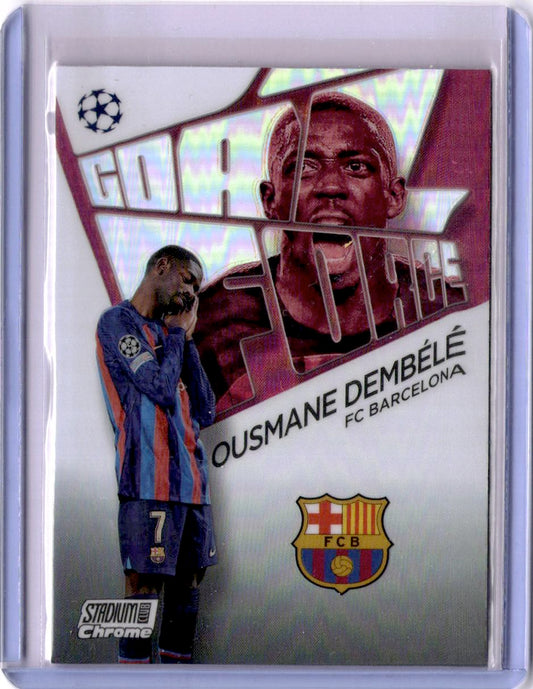 2022-23 Stadium Club Chrome UEFA Club Competitions #GF-OD Ousmane Dembélé Goal Force Refractor