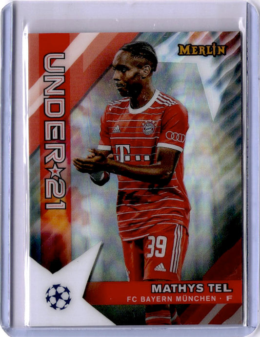 2022-23 Merlin Chrome UEFA Club Competitions #U21-7 Mathys Tel U21 Stars Refractor