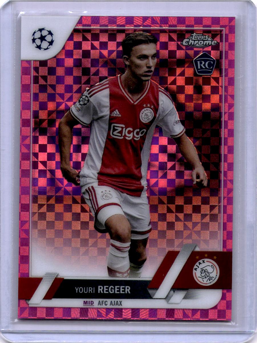 2022-23 Topps Chrome UEFA Club Competitions #179 Youri Regeer Pink X-Fractor #/250
