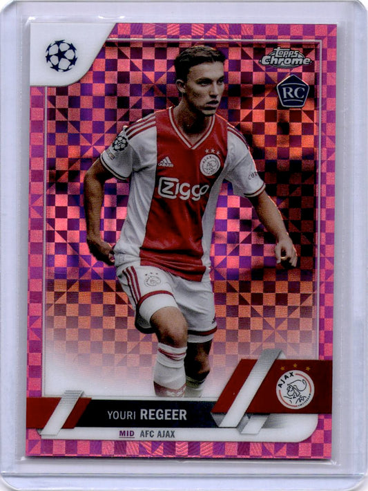 2022-23 Topps Chrome UEFA Club Competitions #179 Youri Regeer Pink X-Fractor #/250