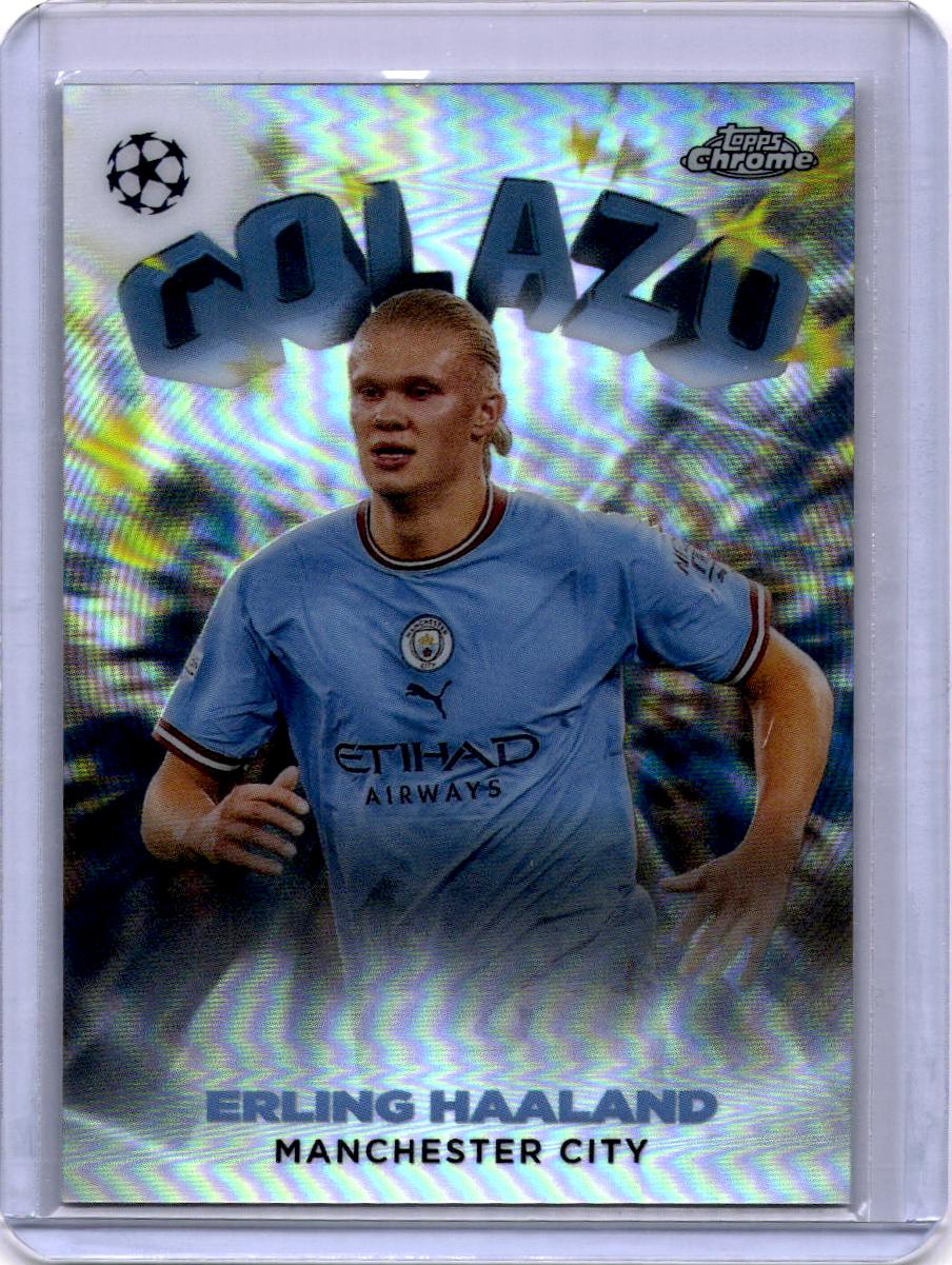 2022-23 Topps Chrome UEFA Club Competitions #G-10 Erling Haaland Golazo