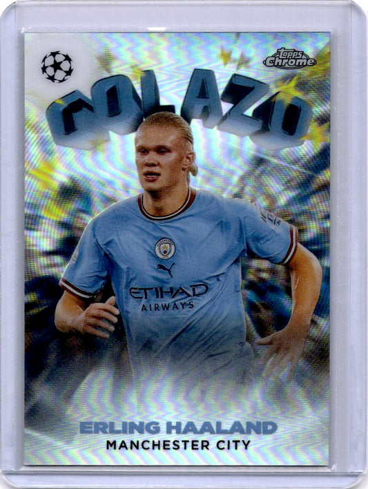 2022-23 Topps Chrome UEFA Club Competitions #G-10 Erling Haaland Golazo
