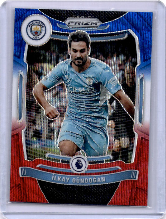 2021-22 Panini Prizm Premier League #8 Ilkay Gundogan Prizms Red White and Blue