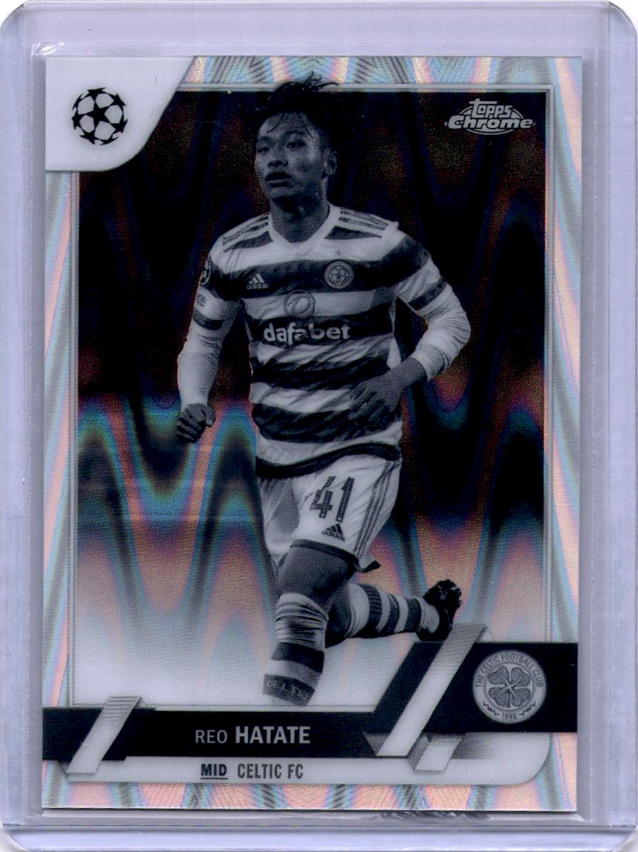 2022-23 Topps Chrome UEFA Club Competitions #36 Reo Hatate Black & White Ray Wave Refractor