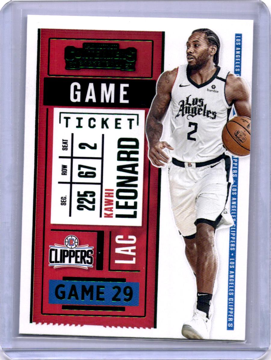 2020-21 Panini Contenders #71 Kawhi Leonard Game Ticket Red
