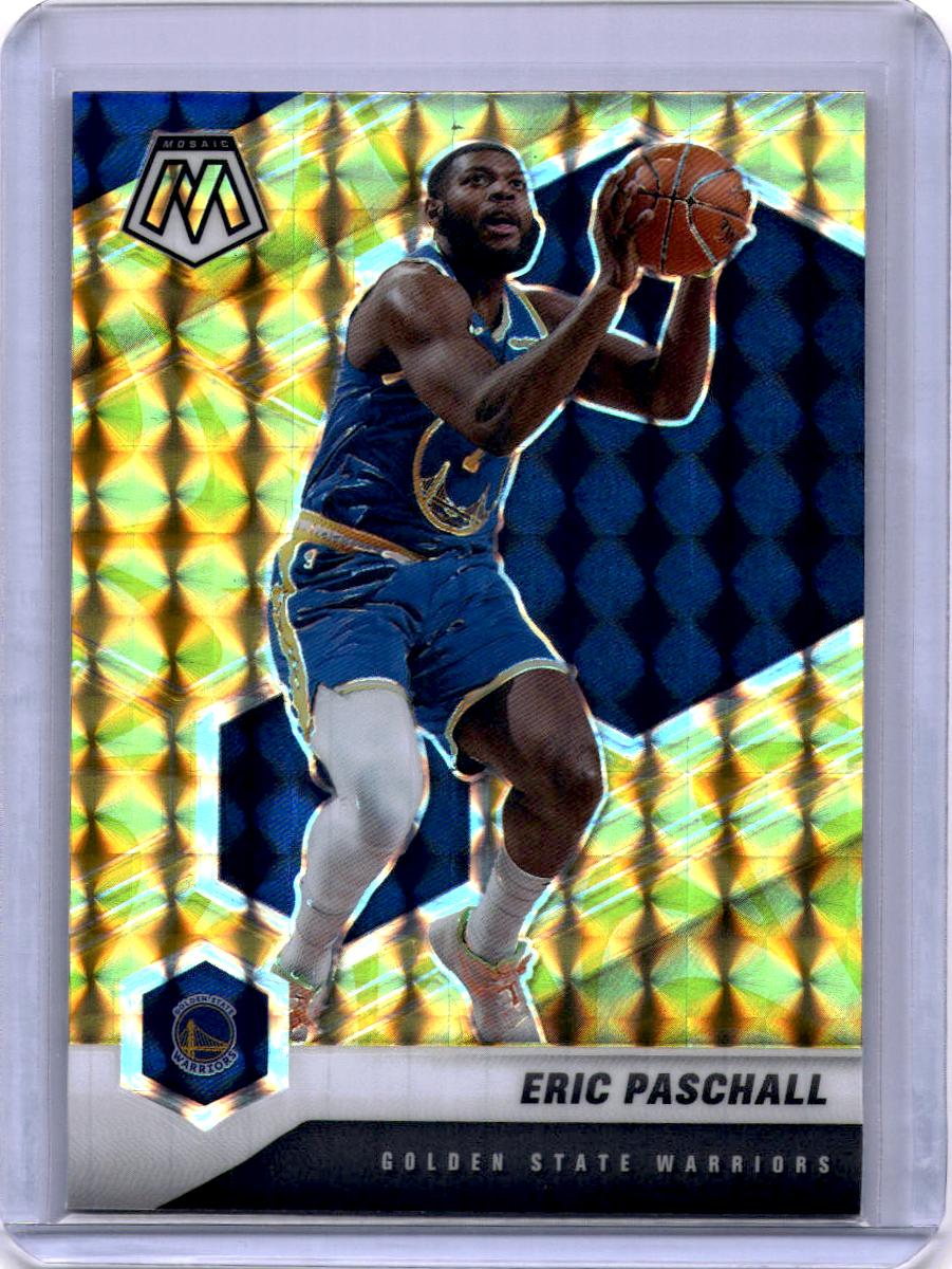 2020-21 Panini Mosaic #149 Eric Paschall Mosaic Reactive Yellow