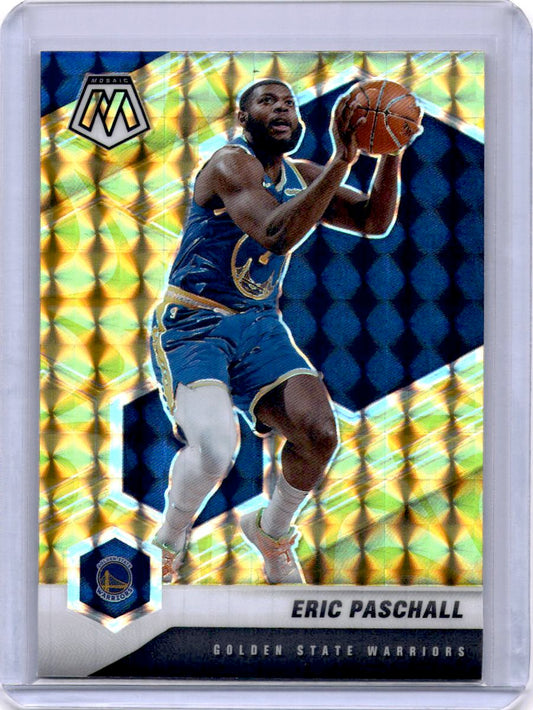 2020-21 Panini Mosaic #149 Eric Paschall Mosaic Reactive Yellow