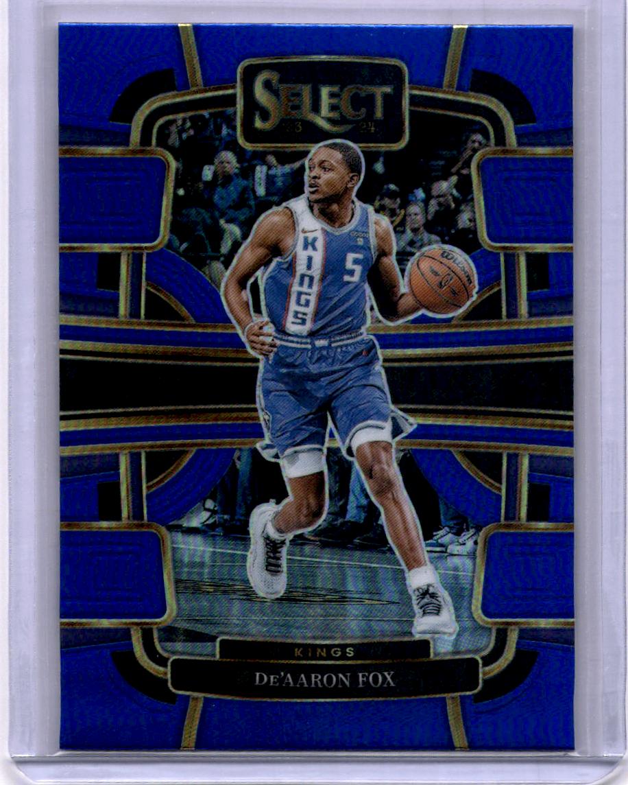 2023-24 Panini Select #49 De'Aaron Fox Blue Prizms