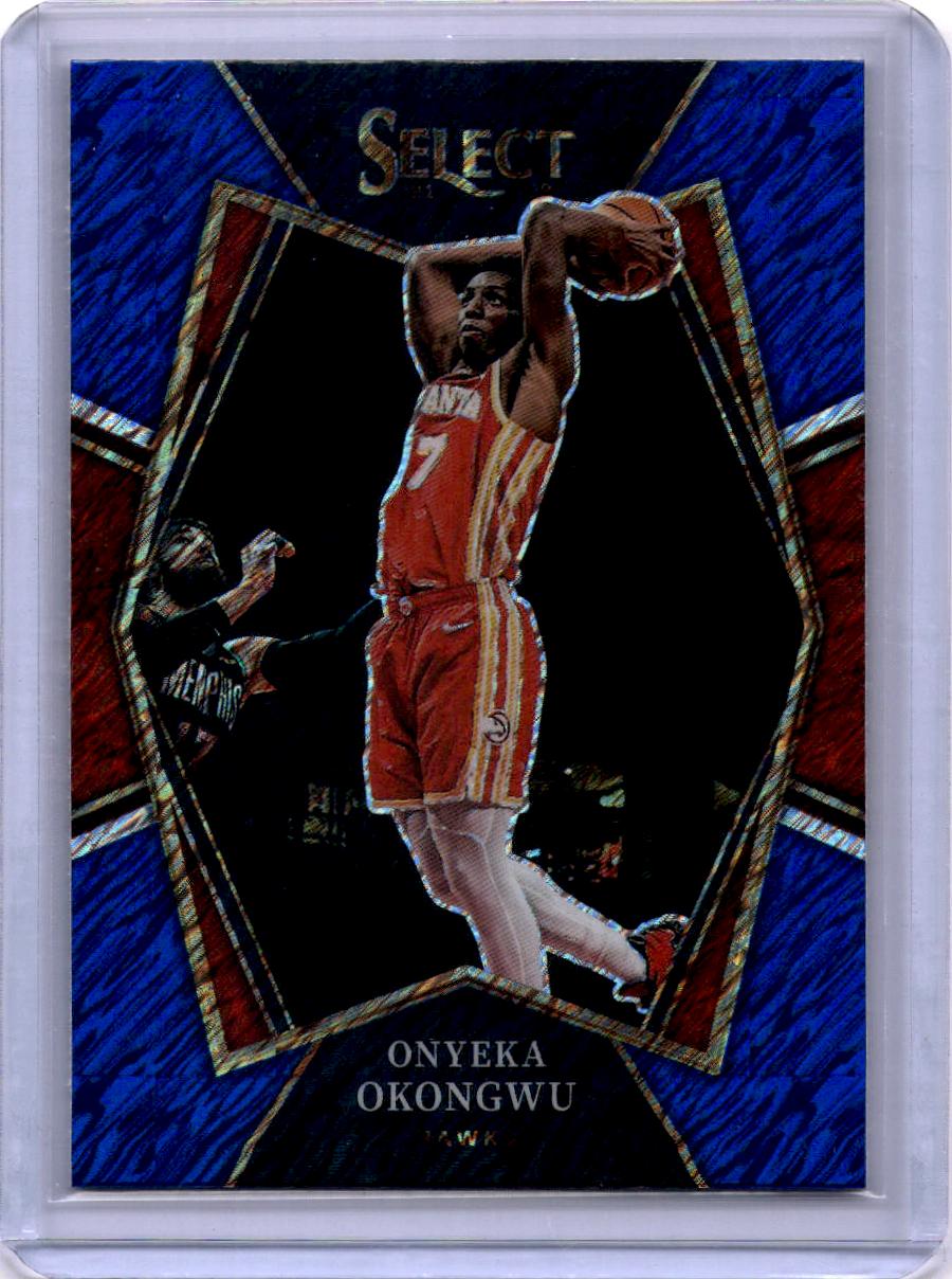 2021-22 Panini Select #119 Onyeka Okongwu Blue Shimmer Prizms