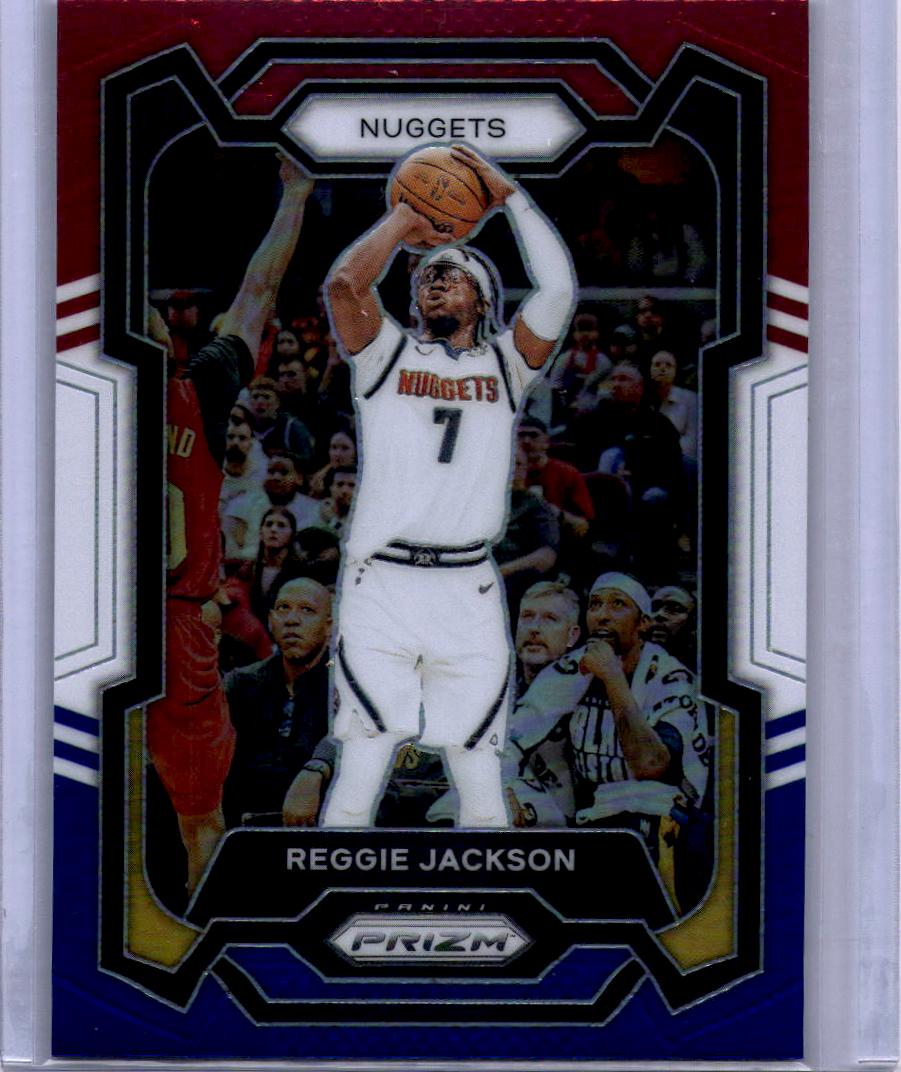 2023-24 Panini Prizm #235 Reggie Jackson Prizms Red White and Blue