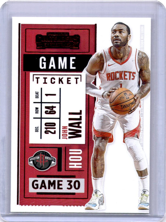 2020-21 Panini Contenders #53 John Wall Game Ticket Red