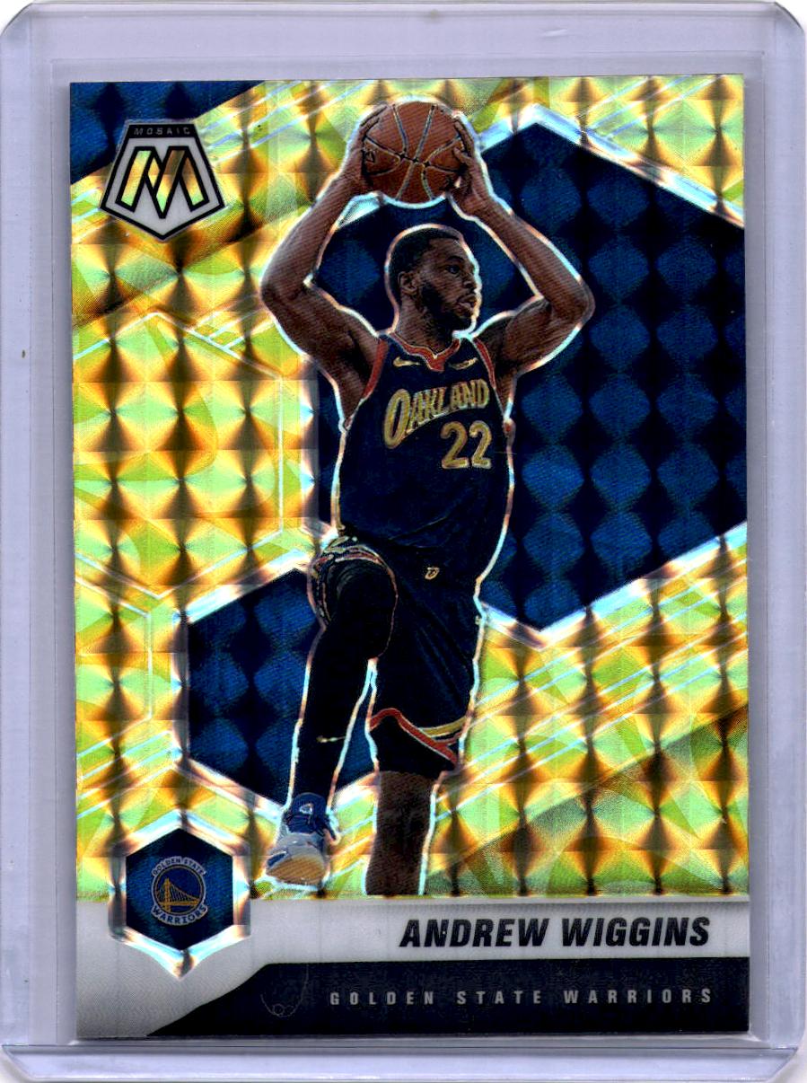 2020-21 Panini Mosaic #43 Andrew Wiggins Mosaic Reactive Yellow