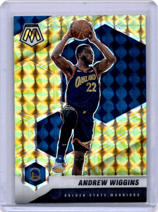 2020-21 Panini Mosaic #43 Andrew Wiggins Mosaic Reactive Yellow