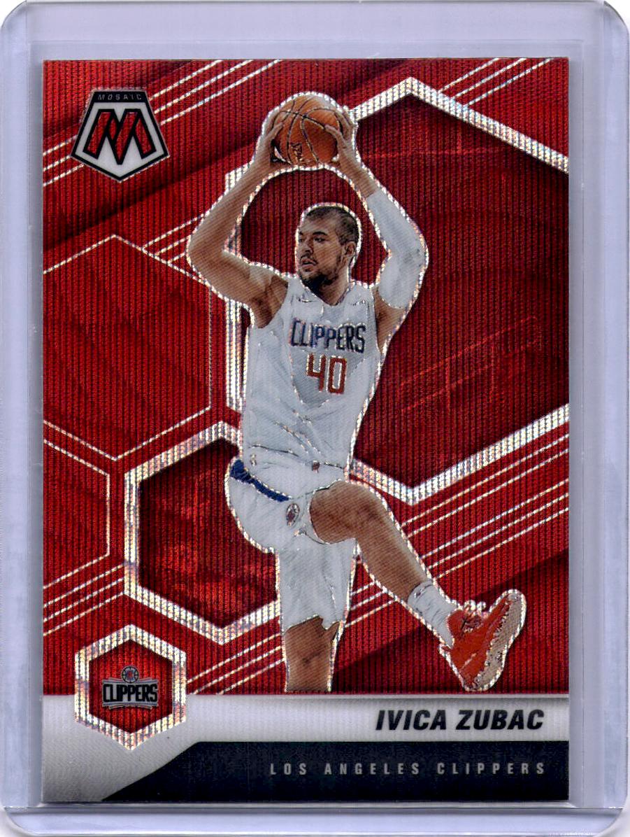2020-21 Panini Mosaic #60 Ivica Zubac Mosaic Red Wave