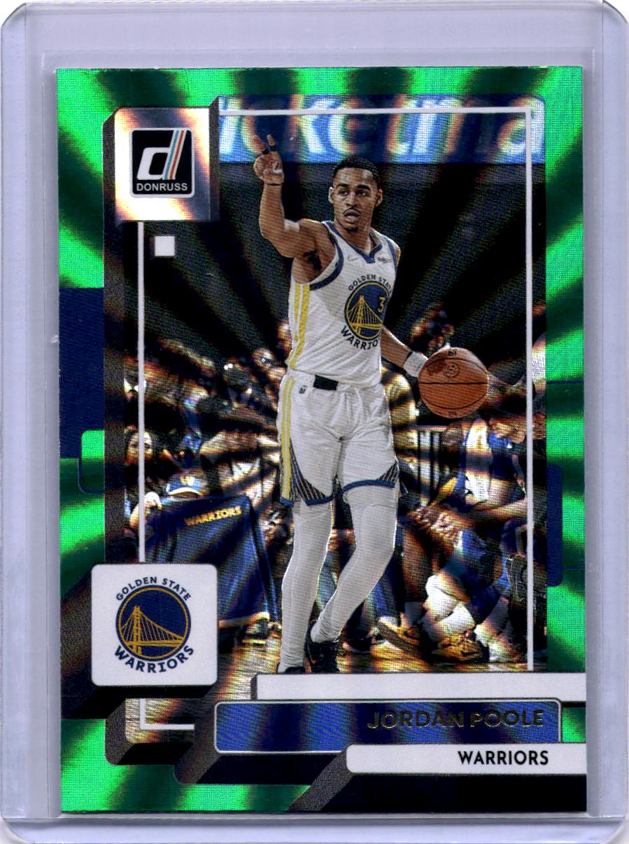 2022-23 Donruss #120 Jordan Poole Holo Laser Green