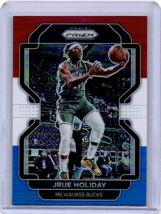 2021-22 Panini Prizm #8 Jrue Holiday Red White and Blue