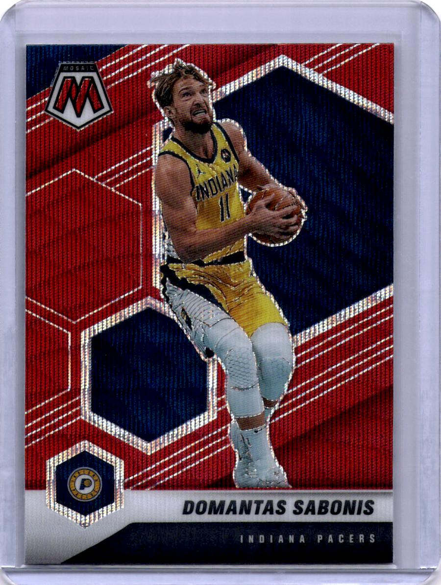 2020-21 Panini Mosaic #15 Domantas Sabonis Mosaic Red Wave
