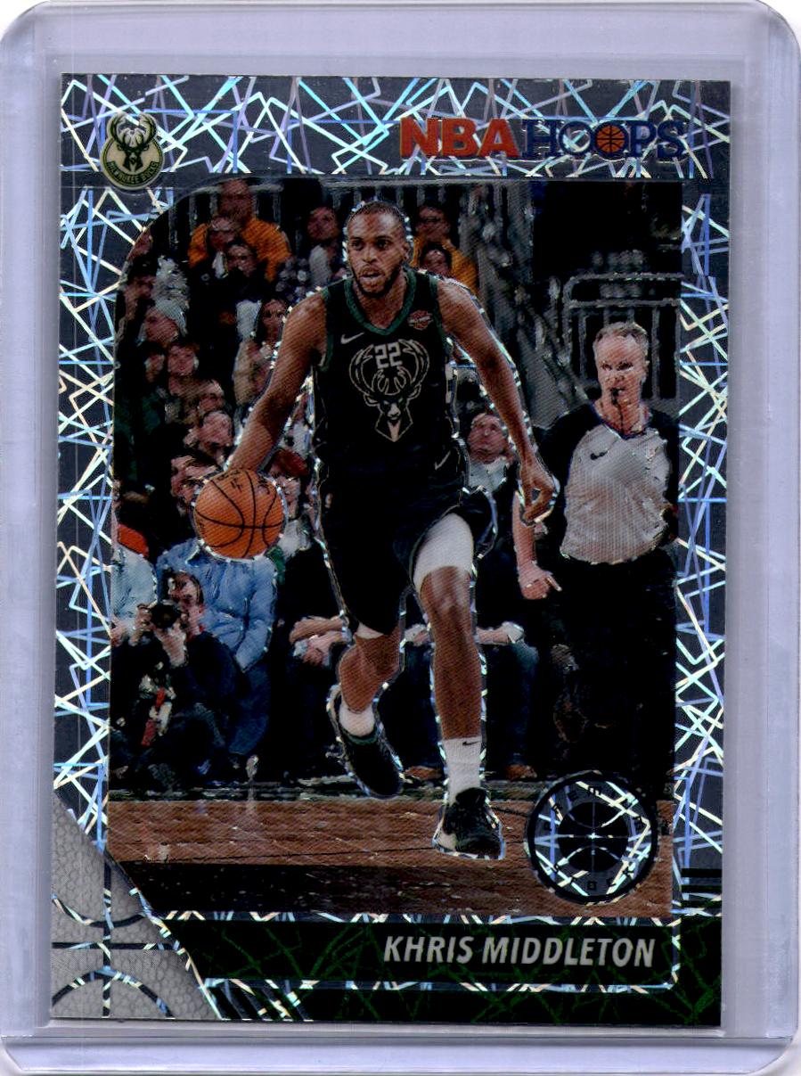 2019-20 Hoops Premium Stock #107 Khris Middleton Prizms Silver Laser