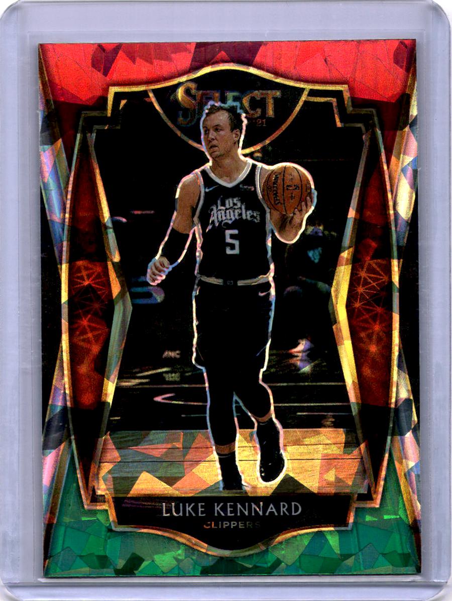 2020-21 Panini Select #159 Luke Kennard Red White Green Cracked Ice