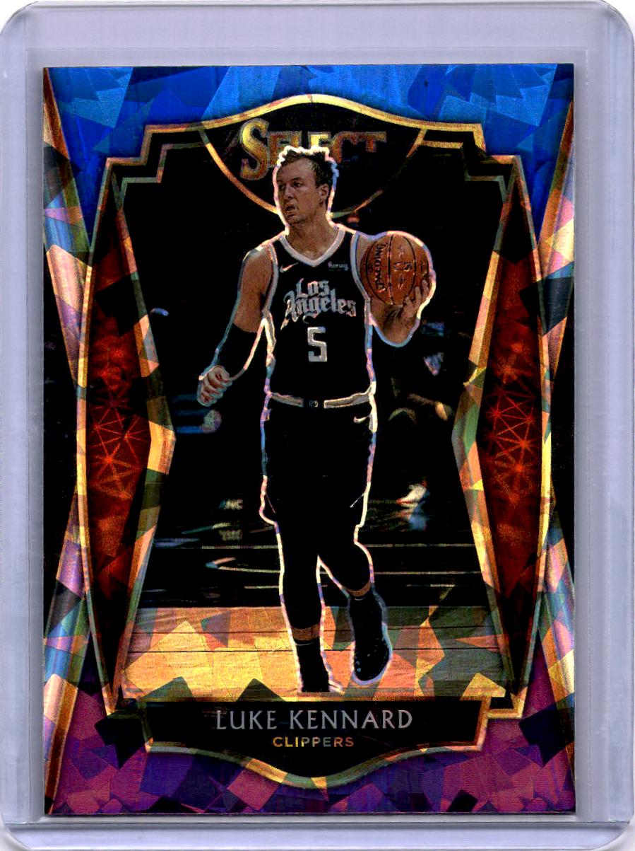 2020-21 Panini Select #159 Luke Kennard Blue White Purple Cracked Ice