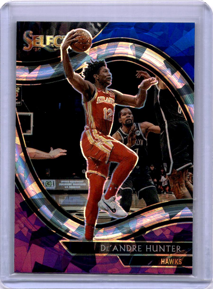 2020-21 Panini Select #242 De'Andre Hunter Blue White Purple Cracked Ice