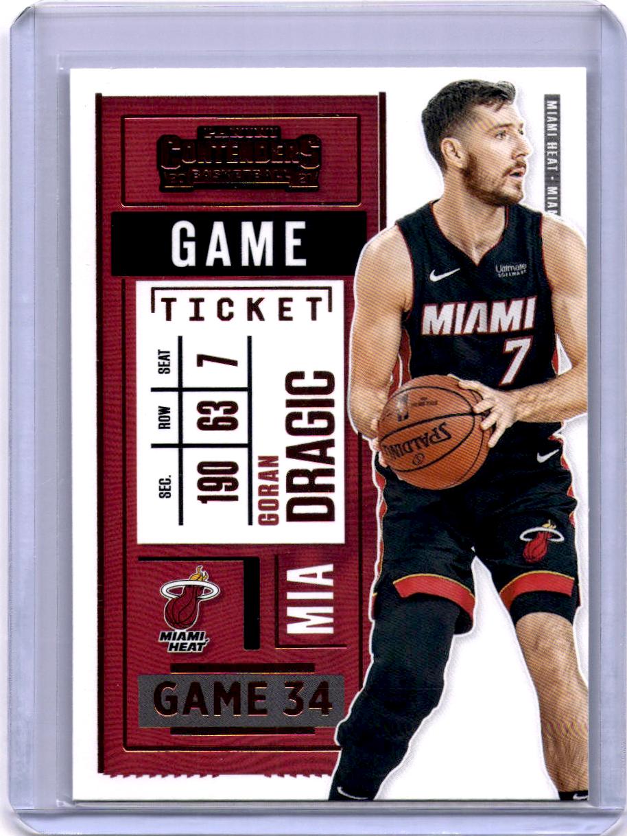 2020-21 Panini Contenders #34 Goran Dragic Game Ticket Red