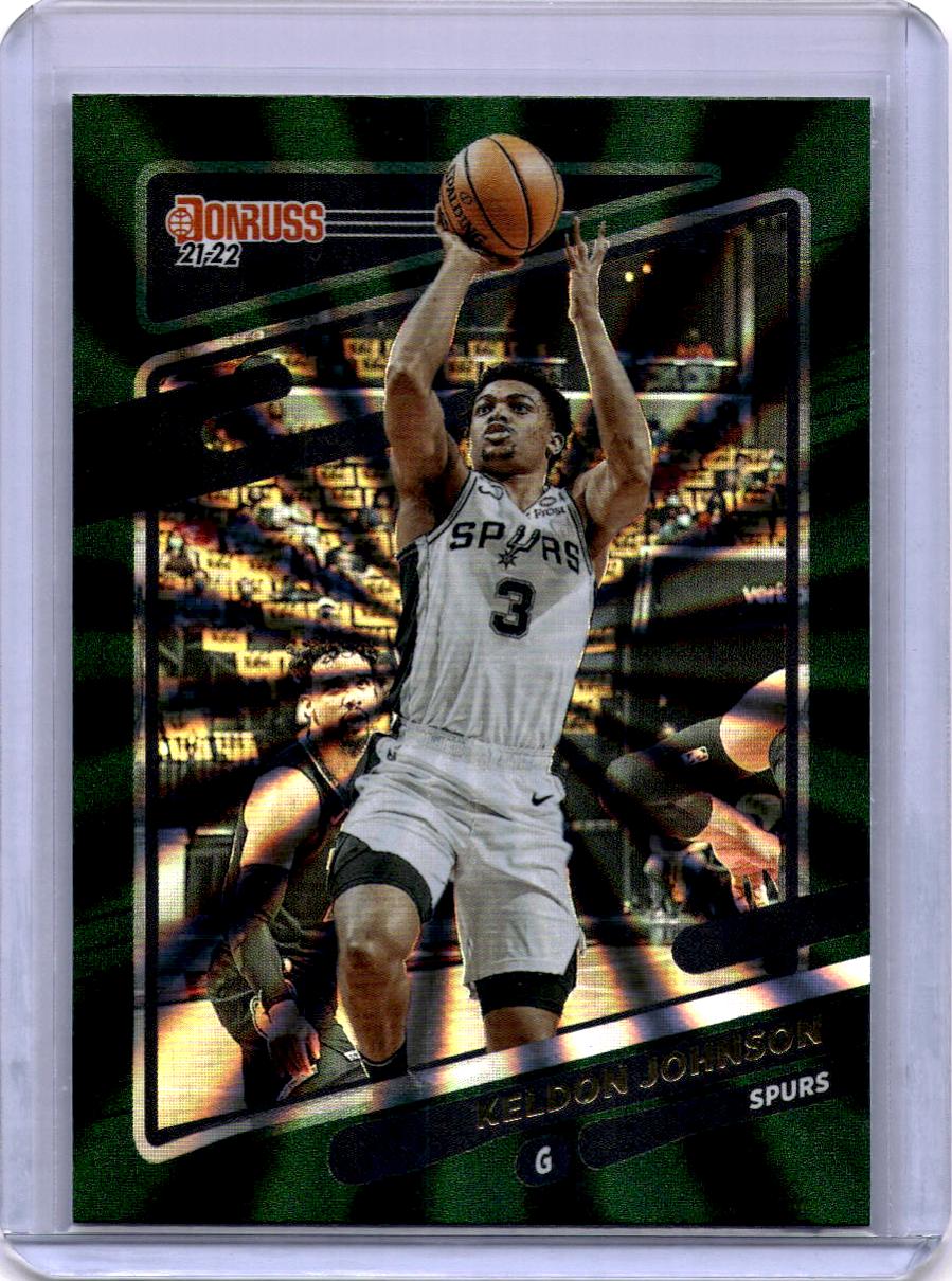 2021-22 Donruss #104 Keldon Johnson Holo Green Laser