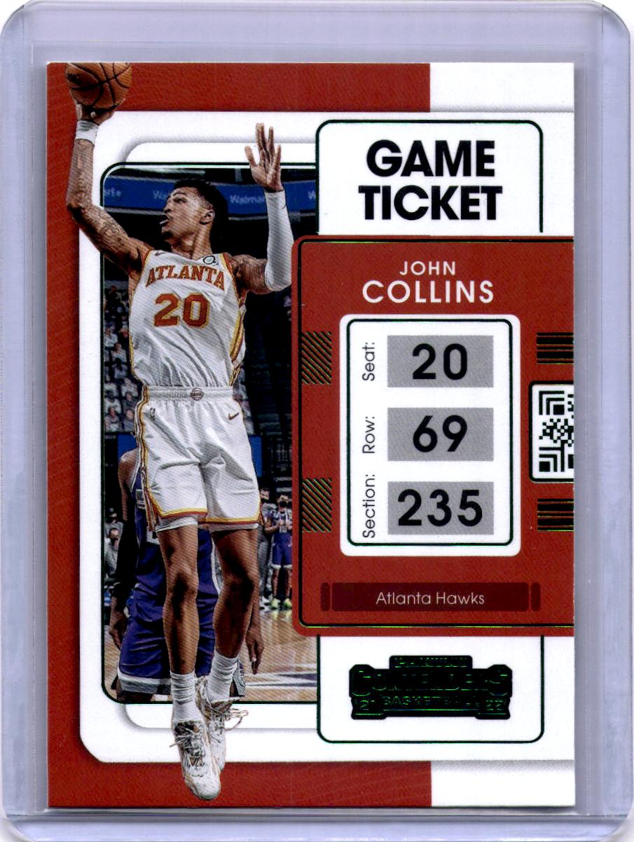 2021-22 Panini Contenders #14 John Collins Game Ticket Red