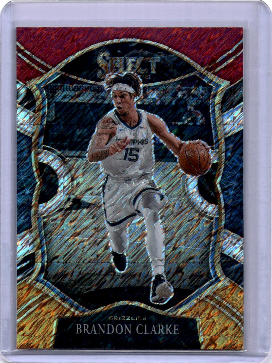 2020-21 Panini Select #55 Brandon Clarke Red White Orange Shimmer