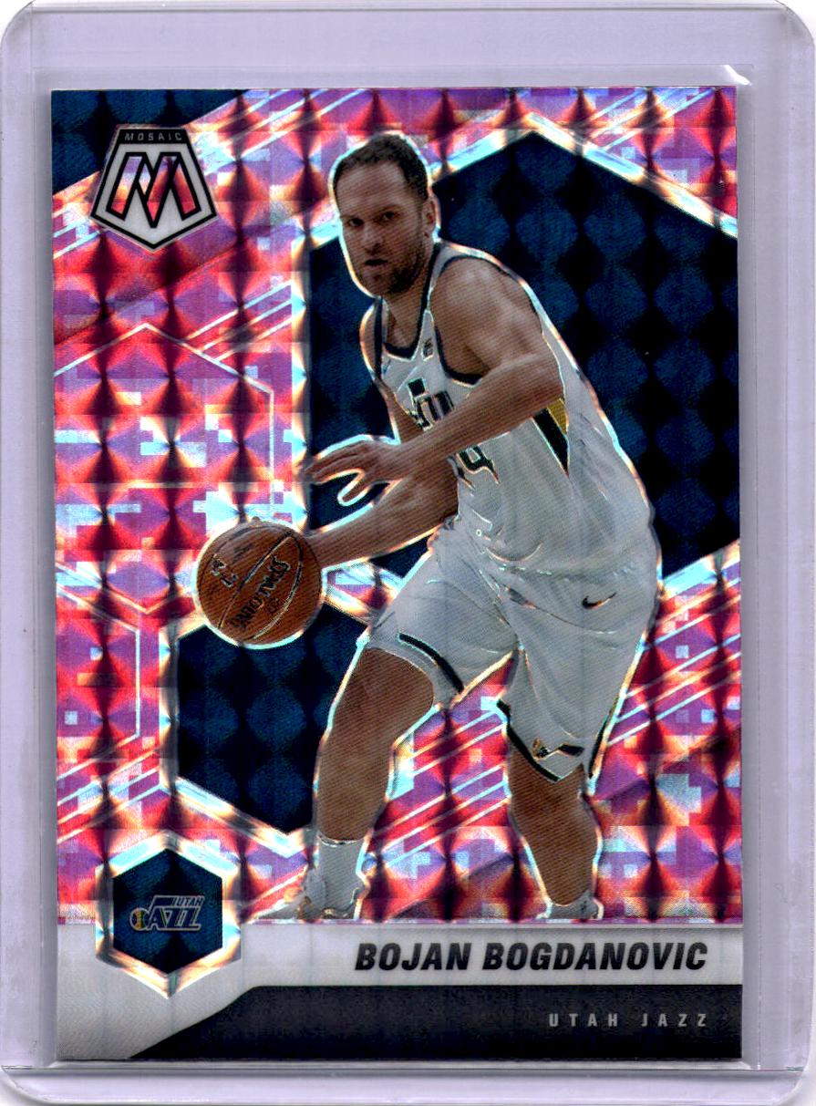 2020-21 Panini Mosaic #187 Bojan Bogdanovic Mosaic Camo Pink