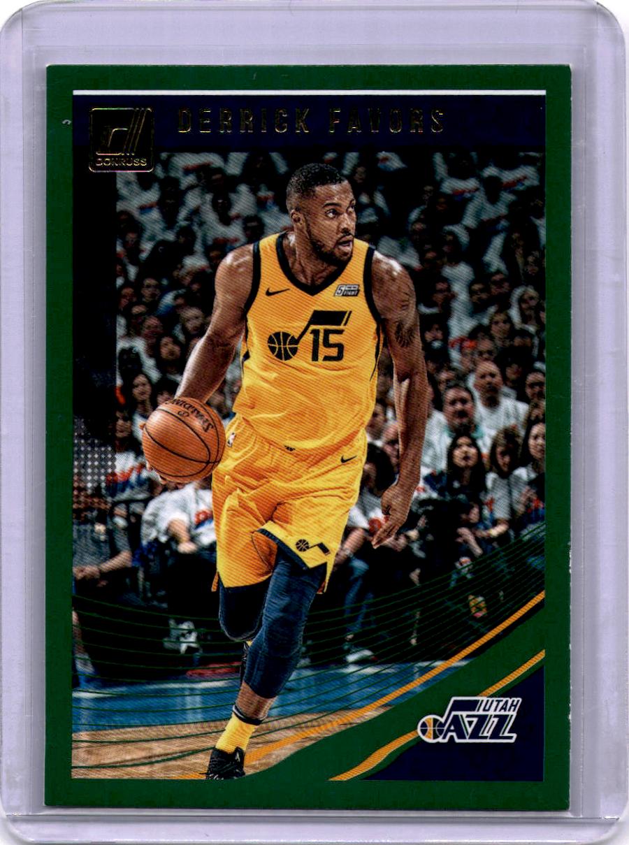 2018-19 Donruss #83 Derrick Favors Green Flood