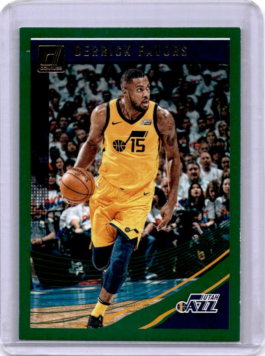 2018-19 Donruss #83 Derrick Favors Green Flood
