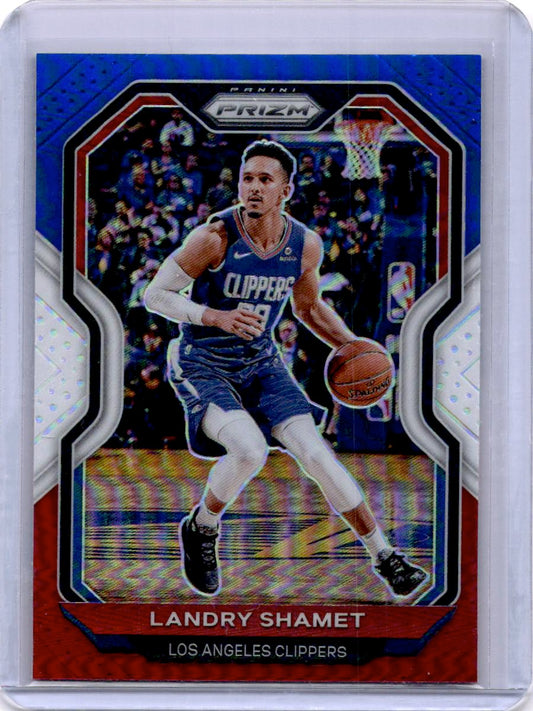 2020-21 Panini Prizm #41 Landry Shamet Red, White and Blue Prizms
