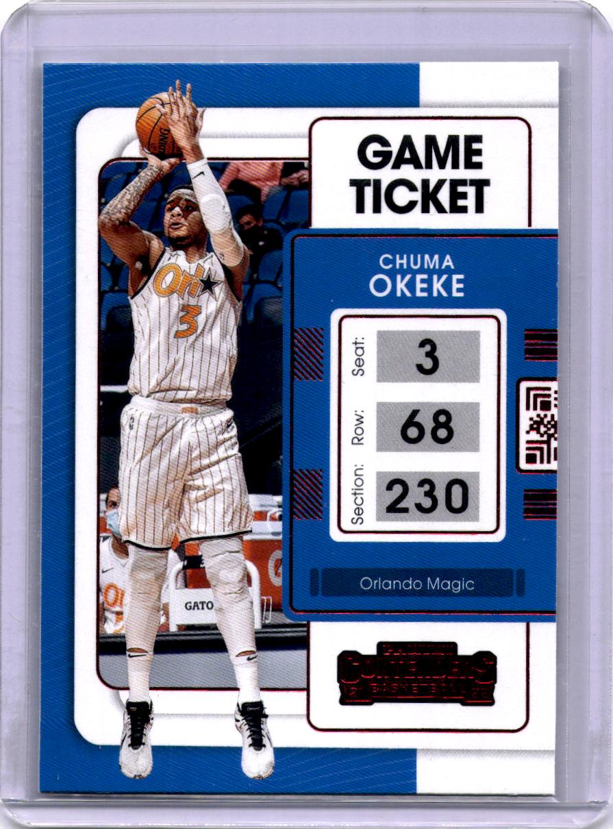 2021-22 Panini Contenders #37 Chuma Okeke Game Ticket Red