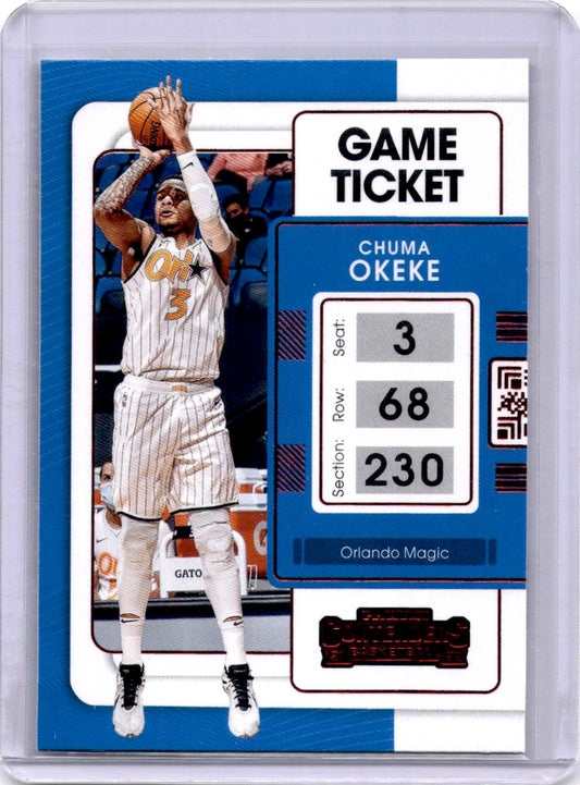 2021-22 Panini Contenders #37 Chuma Okeke Game Ticket Red