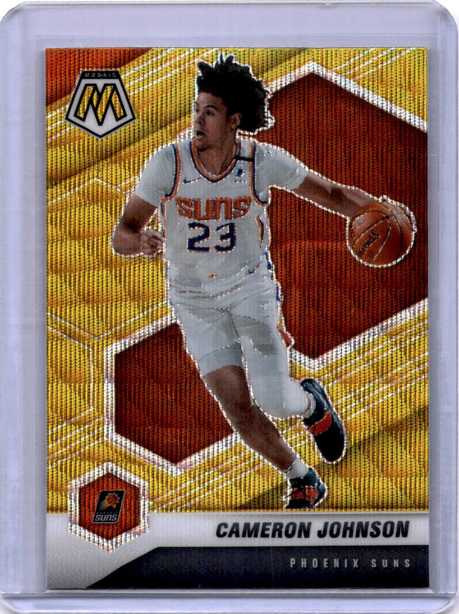 2020-21 Panini Mosaic #172 Cameron Johnson Mosaic Gold Wave