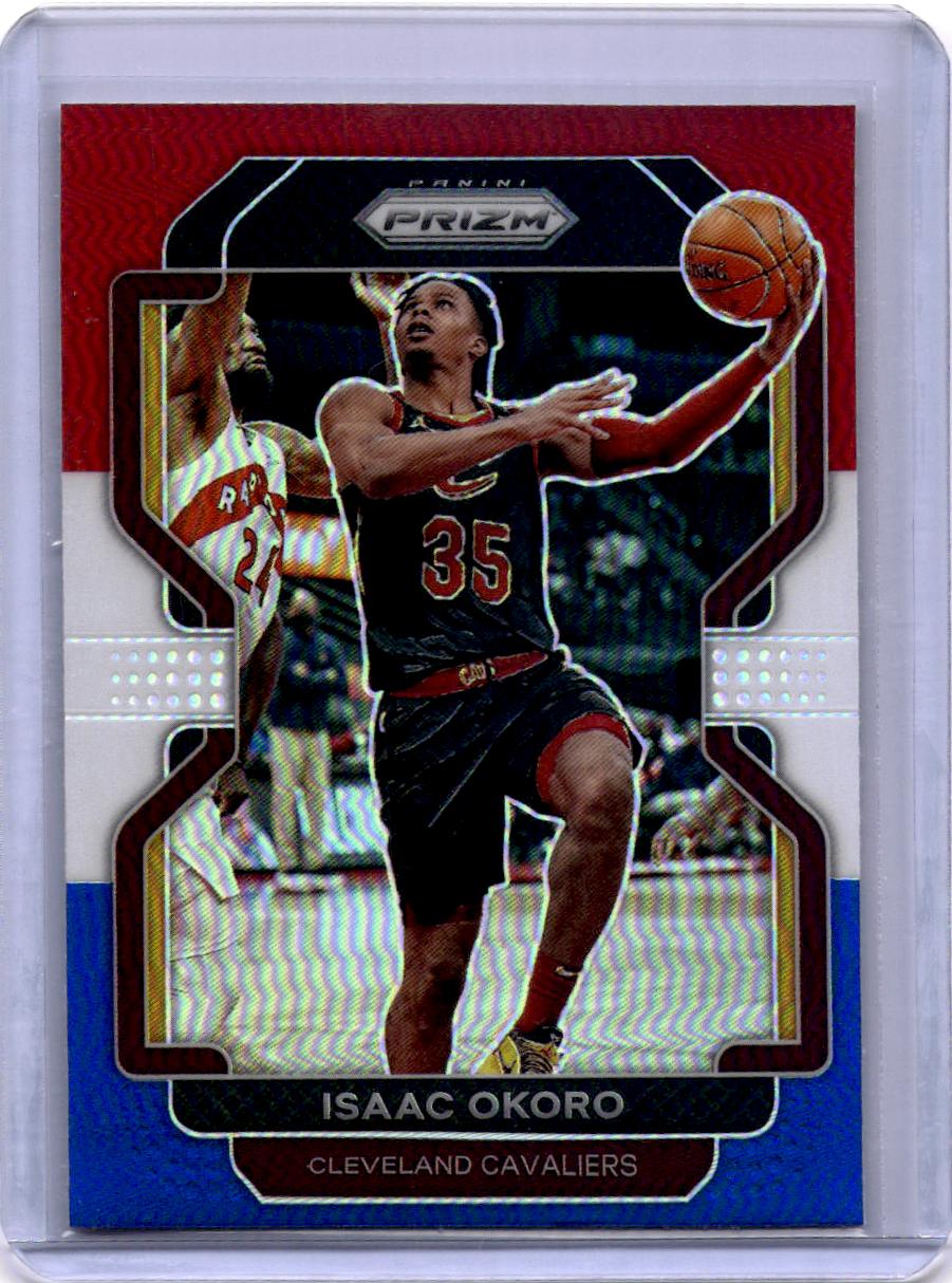 2021-22 Panini Prizm #212 Isaac Okoro Red White and Blue