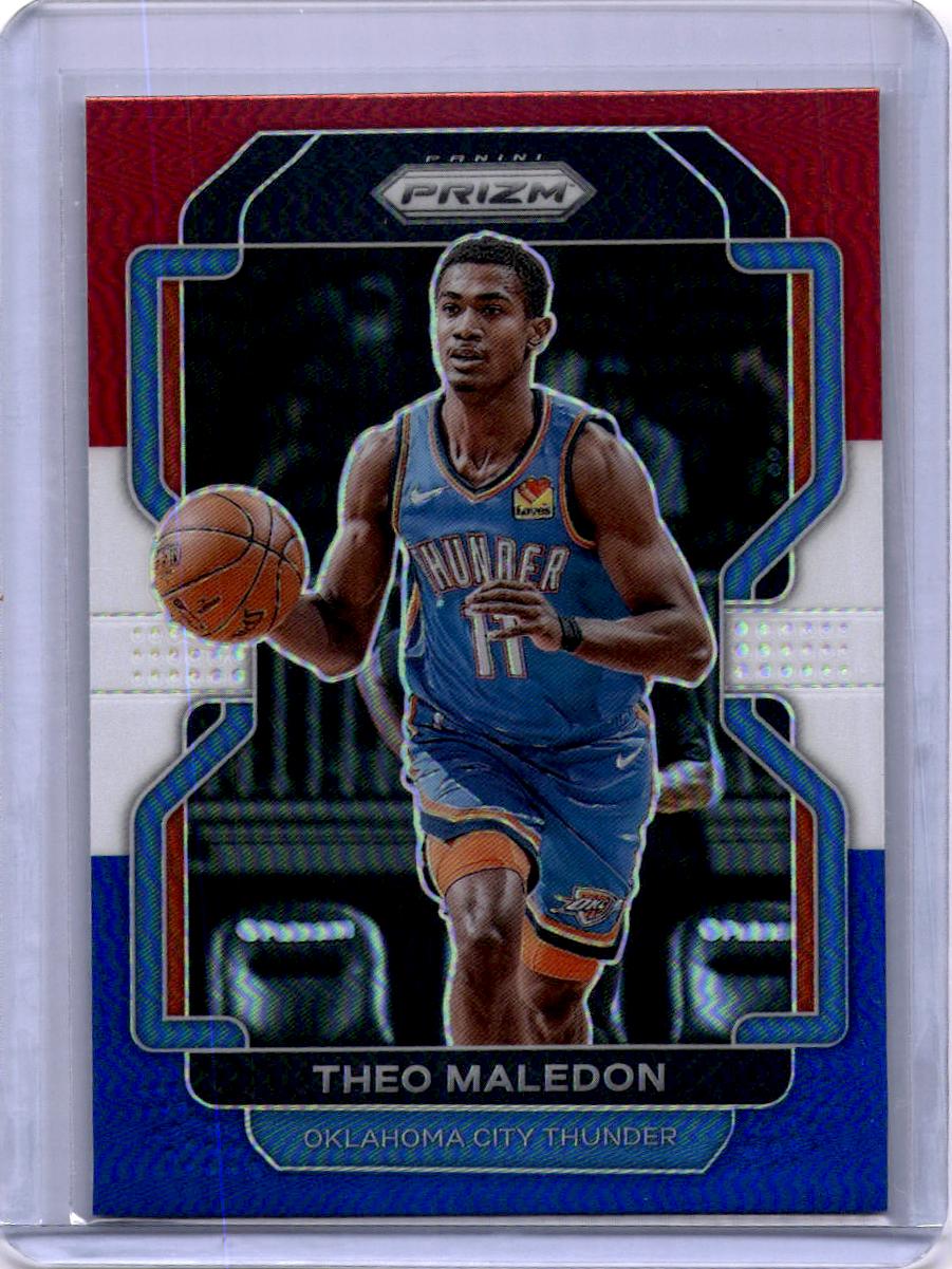 2021-22 Panini Prizm #179 Theo Maledon Red White and Blue