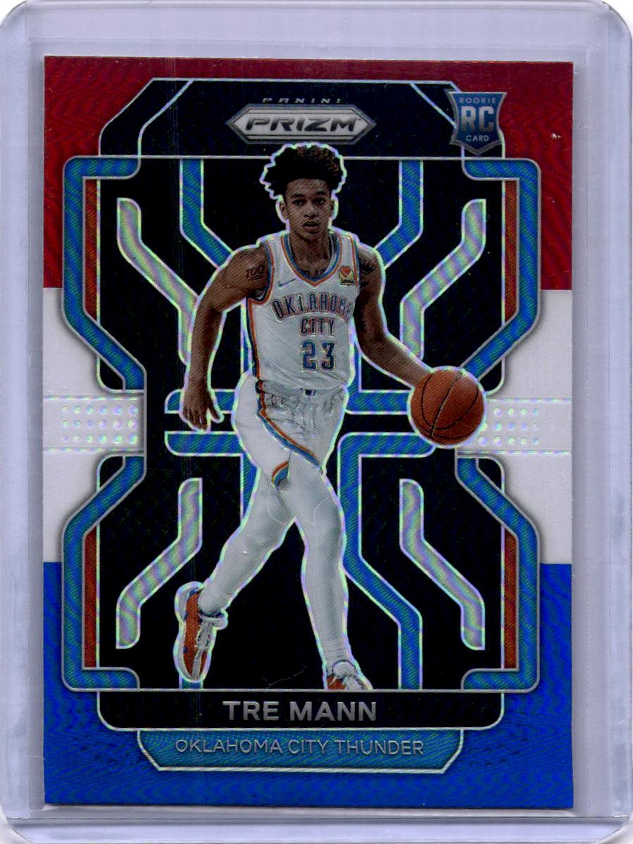 2021-22 Panini Prizm #274 Tre Mann Red White and Blue