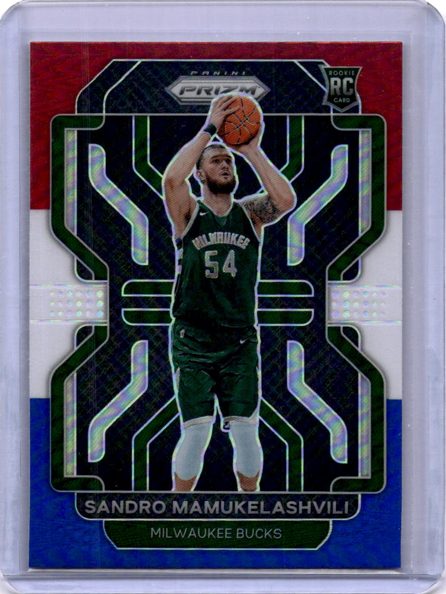 2021-22 Panini Prizm #293 Sandro Mamukelashvili Red White and Blue