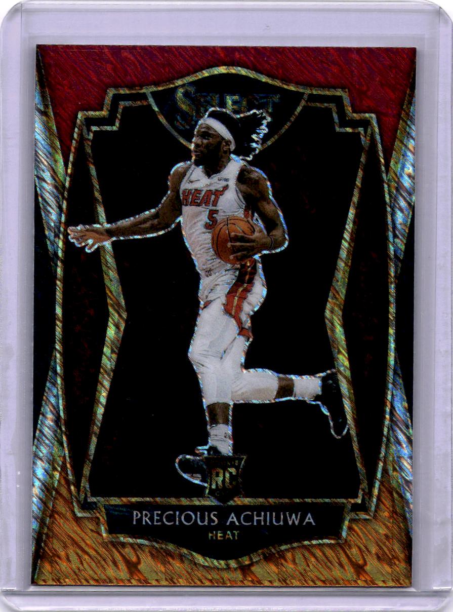 2020-21 Panini Select #193 Precious Achiuwa Red White Orange Shimmer