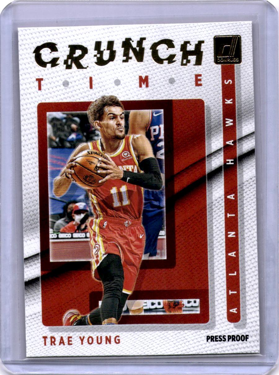 2021-22 Donruss #1 Trae Young Crunch Time Press Proof