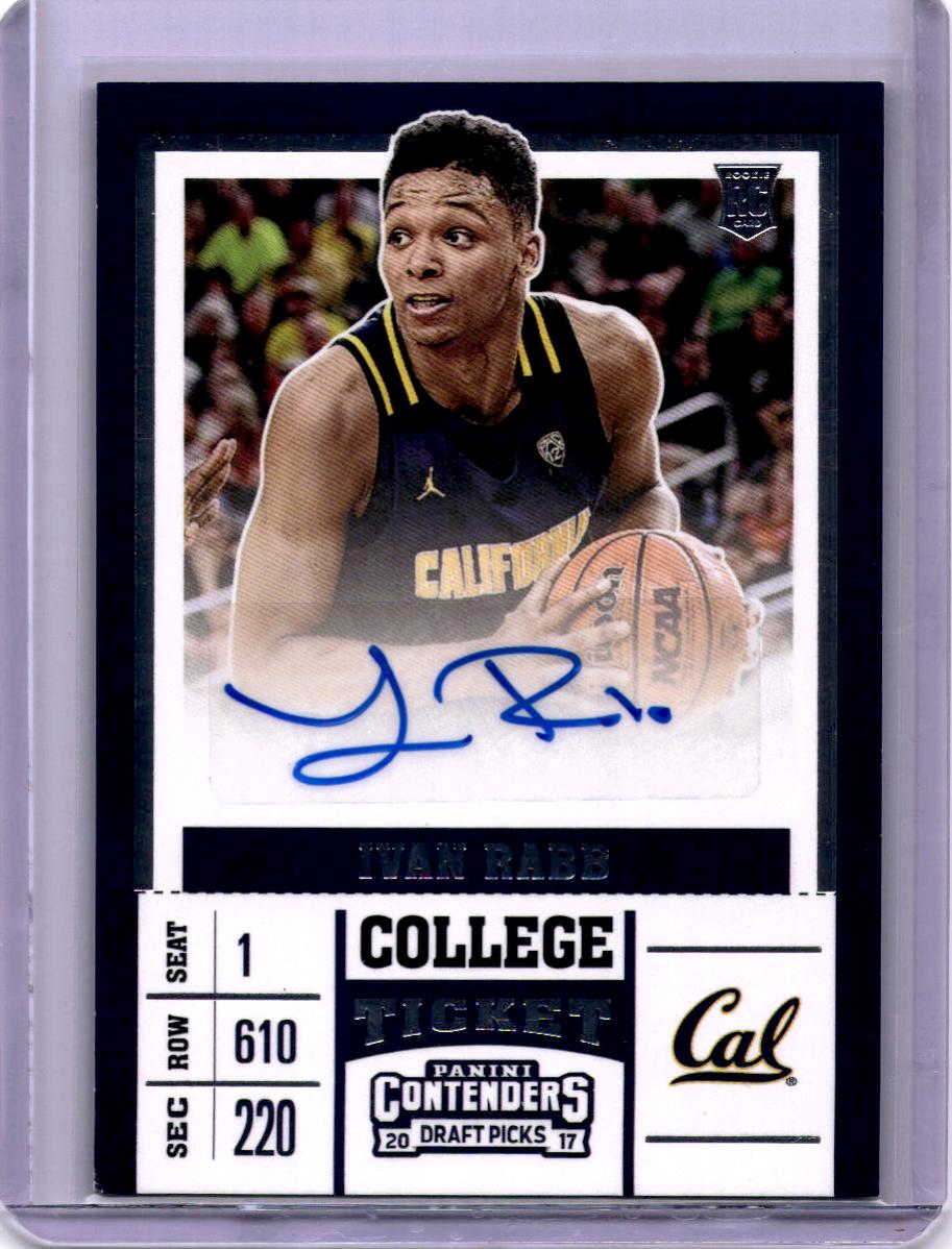 2017 Panini Contenders Draft Picks #67 Ivan Rabb College Ticket