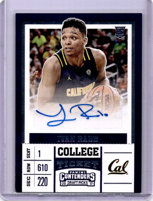 2017 Panini Contenders Draft Picks #67 Ivan Rabb College Ticket