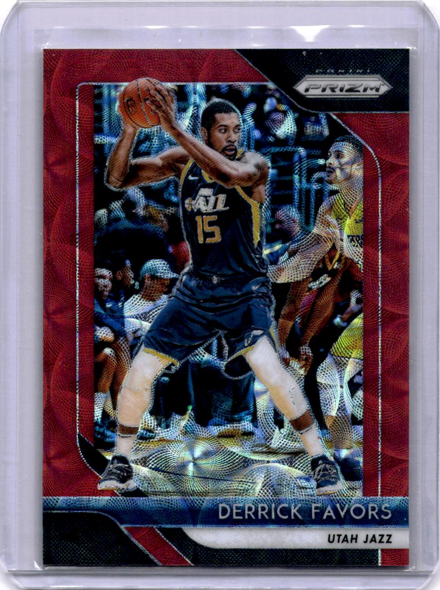 2018-19 Panini Prizm #173 Derrick Favors Prizms Choice Red #/88