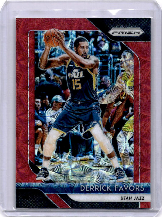 2018-19 Panini Prizm #173 Derrick Favors Prizms Choice Red #/88