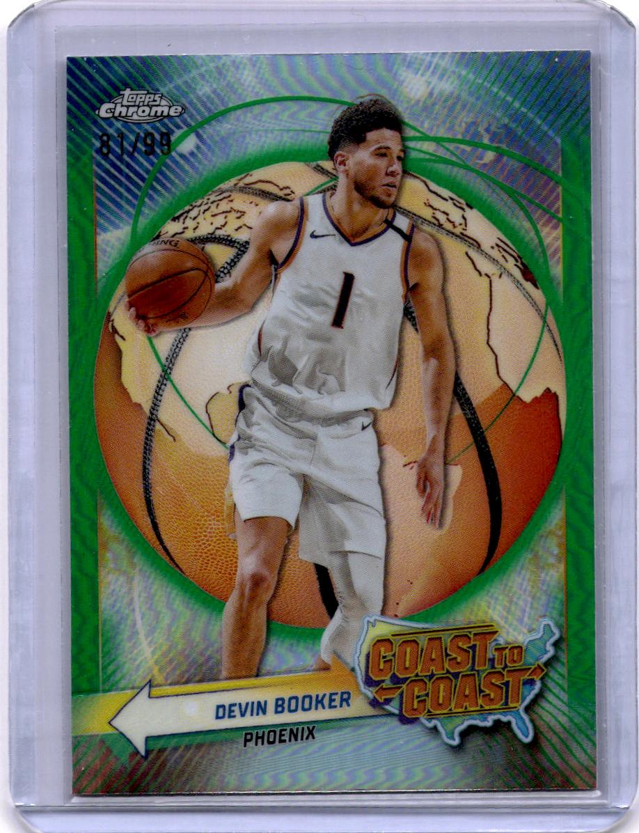 2023-24 Topps Chrome #CC-15 Devin Booker Coast to Coast Refractors Green #/99